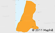 Political Simple Map of Tel Aviv, single color outside