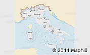 Classic Style 3D Map of Italy, single color outside