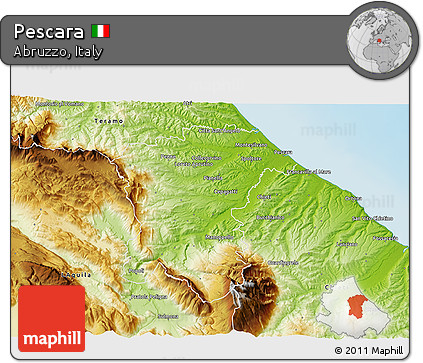 Physical 3D Map of Pescara