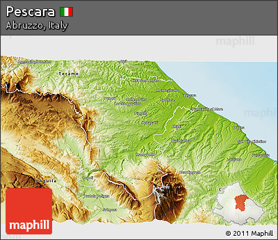 Physical 3D Map of Pescara