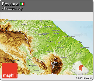 Physical 3D Map of Pescara