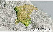 Satellite 3D Map of Pescara, lighten, semi-desaturated