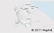 Silver Style 3D Map of Pescara, single color outside
