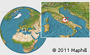 Satellite Location Map of Pescara, highlighted parent region