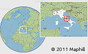 Savanna Style Location Map of Pescara, highlighted country, highlighted parent region, within the entire country
