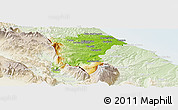 Physical Panoramic Map of Pescara, lighten