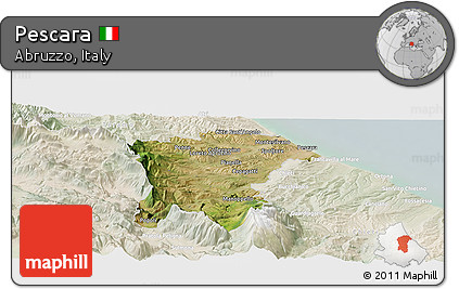 Satellite Panoramic Map of Pescara, lighten