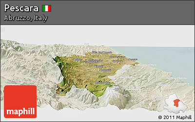 Satellite Panoramic Map of Pescara, lighten