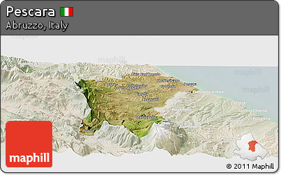 Satellite Panoramic Map of Pescara, lighten