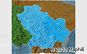 Political Shades 3D Map of Basilicata, darken