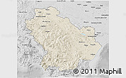 Shaded Relief 3D Map of Basilicata, desaturated
