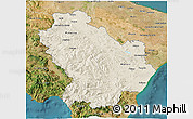 Shaded Relief 3D Map of Basilicata, satellite outside