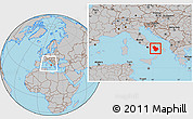 Gray Location Map of Basilicata, within the entire country