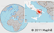 Gray Location Map of Basilicata, highlighted country