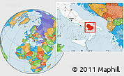 Political Location Map of Basilicata, highlighted country