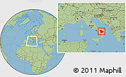 Savanna Style Location Map of Basilicata, within the entire country