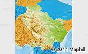 Physical Map of Basilicata, political outside