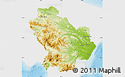 Physical Map of Basilicata, single color outside