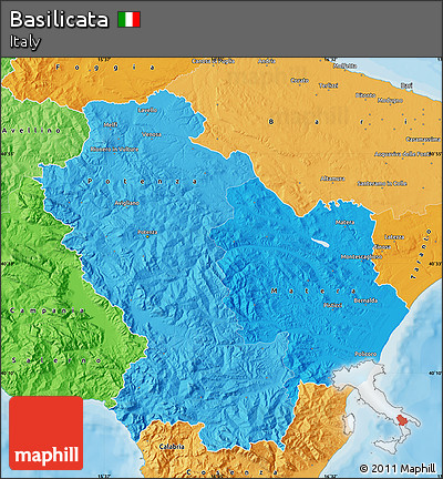 Political Shades Map of Basilicata