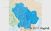 Political Shades Map of Basilicata, lighten