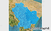 Political Shades Map of Basilicata, satellite outside