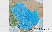 Political Shades Map of Basilicata, semi-desaturated