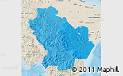 Political Shades Map of Basilicata, shaded relief outside