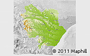 Physical 3D Map of Matera, lighten, desaturated