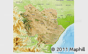 Satellite 3D Map of Matera, physical outside