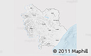 Silver Style 3D Map of Matera, single color outside
