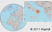 Gray Location Map of Matera