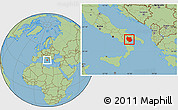 Savanna Style Location Map of Matera