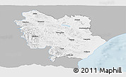 Gray Panoramic Map of Matera, single color outside