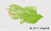 Physical Panoramic Map of Matera, cropped outside