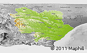 Physical Panoramic Map of Matera, desaturated