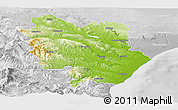 Physical Panoramic Map of Matera, lighten, desaturated