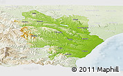 Physical Panoramic Map of Matera, lighten