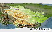 Physical Panoramic Map of Basilicata, darken