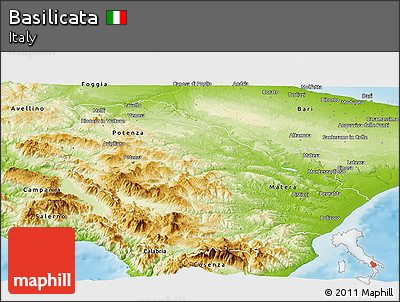 Physical Panoramic Map of Basilicata