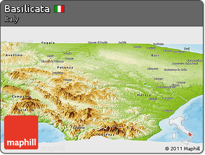 Physical Panoramic Map of Basilicata