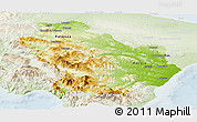 Physical Panoramic Map of Basilicata, lighten