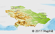 Physical Panoramic Map of Basilicata, single color outside