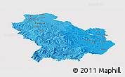 Political Shades Panoramic Map of Basilicata, cropped outside