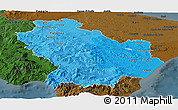 Political Shades Panoramic Map of Basilicata, darken