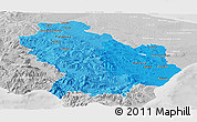 Political Shades Panoramic Map of Basilicata, lighten, desaturated