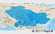 Political Shades Panoramic Map of Basilicata, shaded relief outside