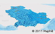 Political Shades Panoramic Map of Basilicata, single color outside