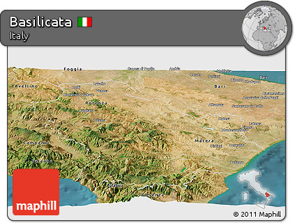 Satellite Panoramic Map of Basilicata