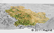 Satellite Panoramic Map of Basilicata, lighten, desaturated