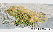 Satellite Panoramic Map of Basilicata, lighten, semi-desaturated